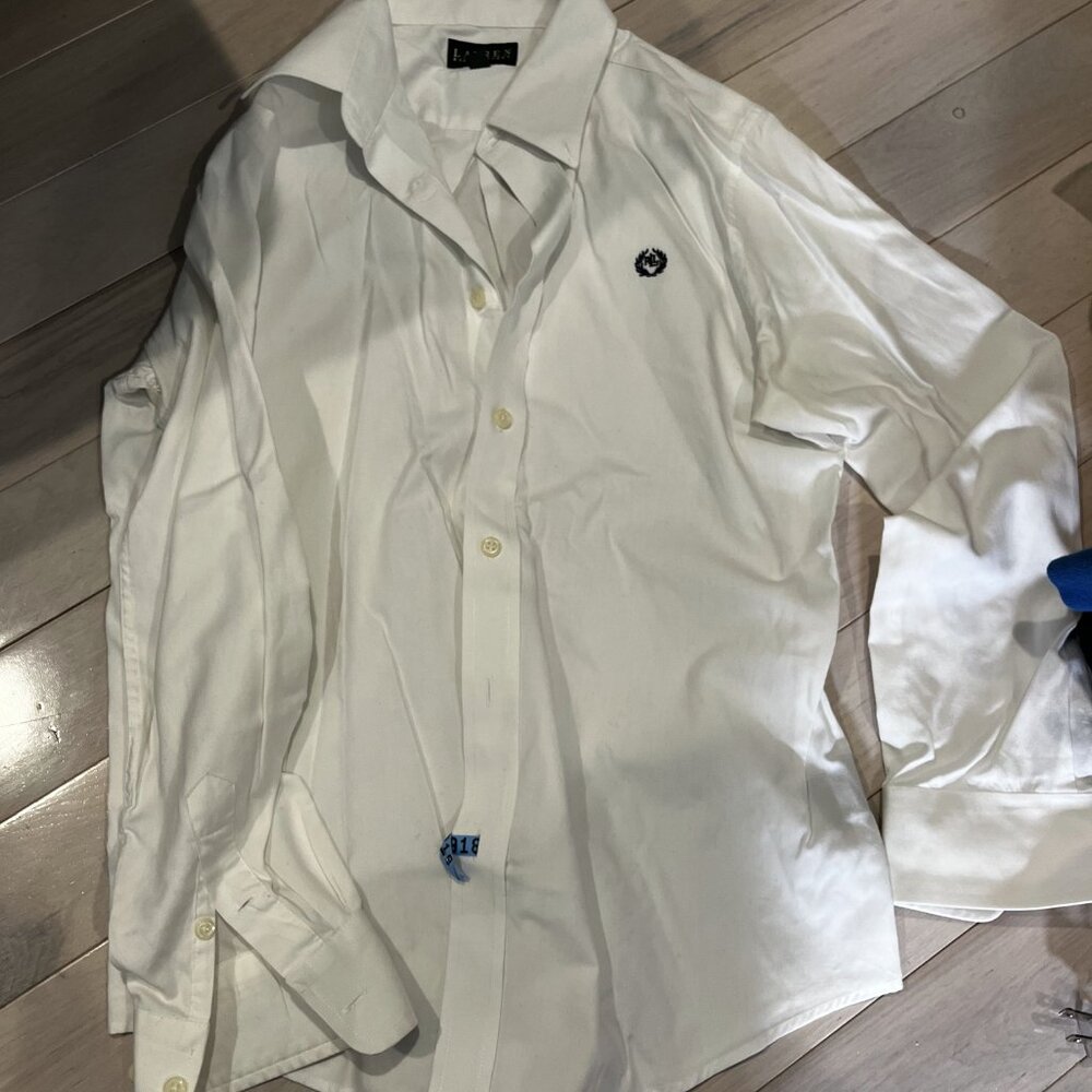 Boys Youth Polo Ralph Lauren Button Down White Oxford Shirt 16